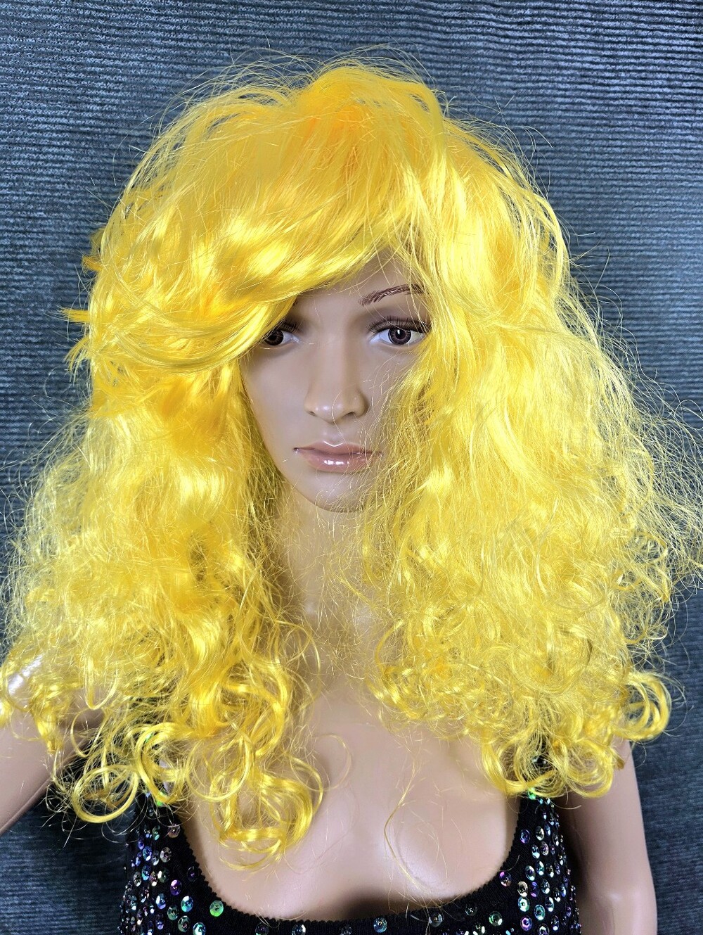 Goldie Locks Yellow Long Curly Costume Wig